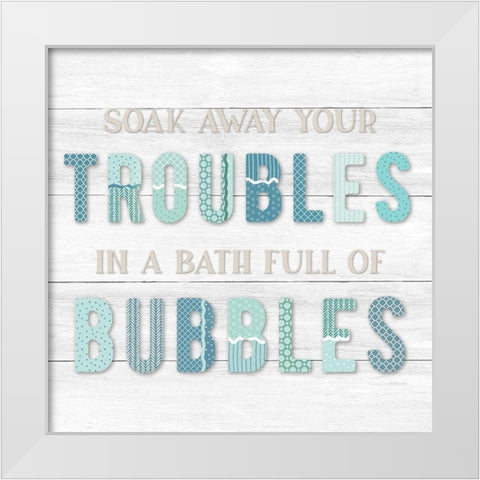 Bubble Bath II White Modern Wood Framed Art Print by CAD Designs