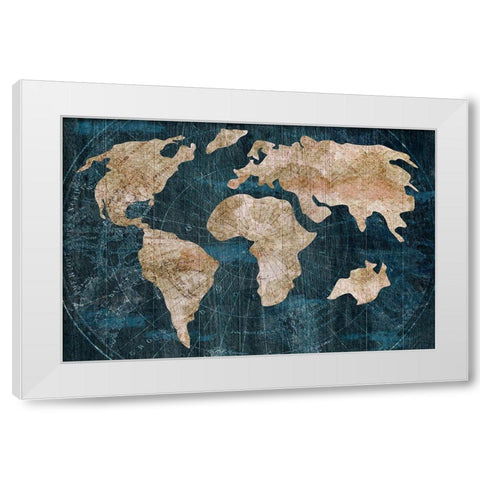 Industrial Map White Modern Wood Framed Art Print by CAD Designs