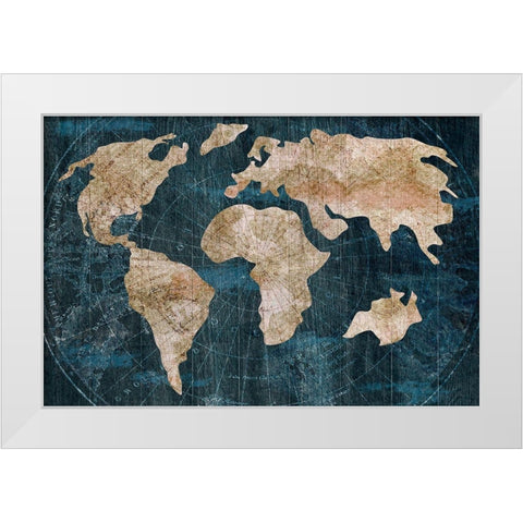 Industrial Map White Modern Wood Framed Art Print by CAD Designs