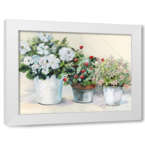 Cottage Display White Modern Wood Framed Art Print by Brooks, Donna