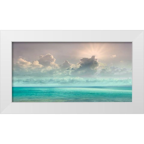 Caribbean Water White Modern Wood Framed Art Print by Calascibetta, Mike