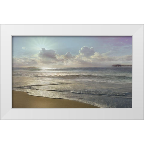 Westside Beach White Modern Wood Framed Art Print by Calascibetta, Mike