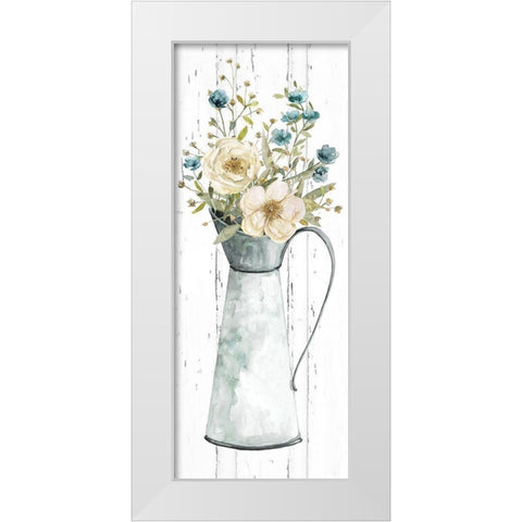 Farmhouse Flower Bouquet II White Modern Wood Framed Art Print by Robinson, Carol