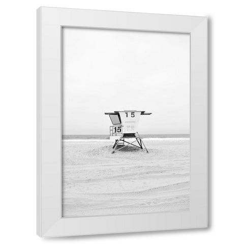 Mission Beach White Modern Wood Framed Art Print by Carpentieri, Natalie