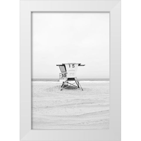 Mission Beach White Modern Wood Framed Art Print by Carpentieri, Natalie