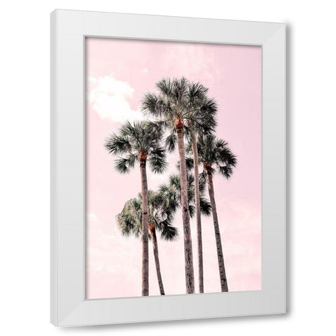 Pink Tropics White Modern Wood Framed Art Print by Carpentieri, Natalie