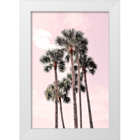 Pink Tropics White Modern Wood Framed Art Print by Carpentieri, Natalie