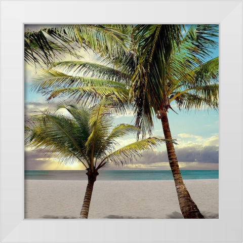 Island Getaway White Modern Wood Framed Art Print by Carpentieri, Natalie