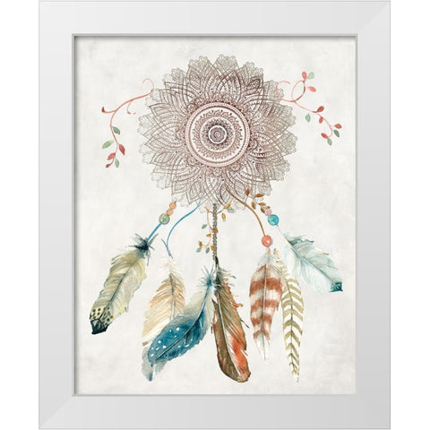 Mandala Dream Catcher White Modern Wood Framed Art Print by Robinson, Carol