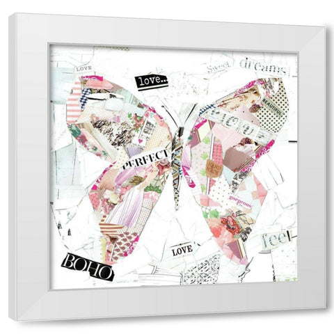 Boho Butterfly White Modern Wood Framed Art Print by Pope, Kate and Elizabeth