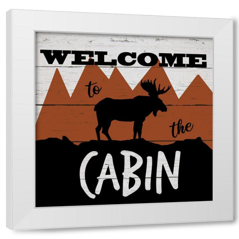 Lodge Moose White Modern Wood Framed Art Print by Craven, Katrina