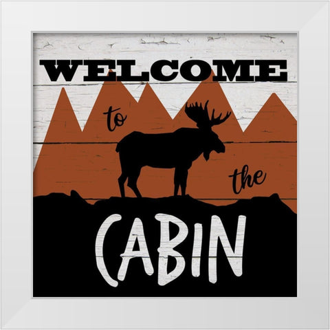 Lodge Moose White Modern Wood Framed Art Print by Craven, Katrina