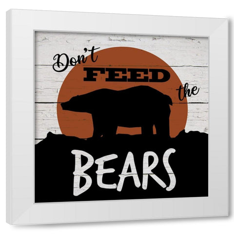 Lodge Bear White Modern Wood Framed Art Print by Craven, Katrina