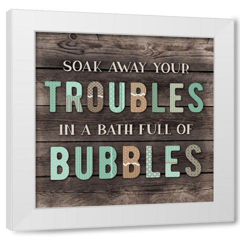 Warm Bubble Bath White Modern Wood Framed Art Print by CAD Designs