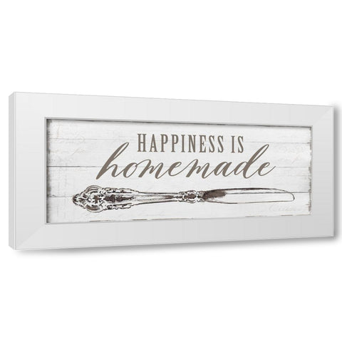 Happiness is Homemade White Modern Wood Framed Art Print by Robinson, Carol