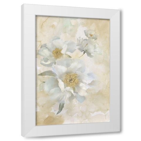 Soft Peonies I White Modern Wood Framed Art Print by Nan