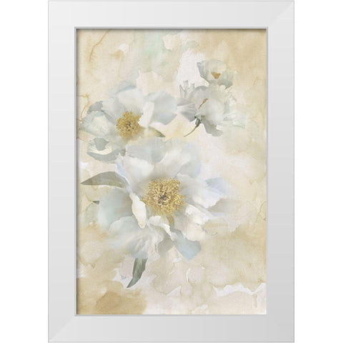 Soft Peonies I White Modern Wood Framed Art Print by Nan