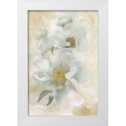 Soft Peonies II White Modern Wood Framed Art Print by Nan