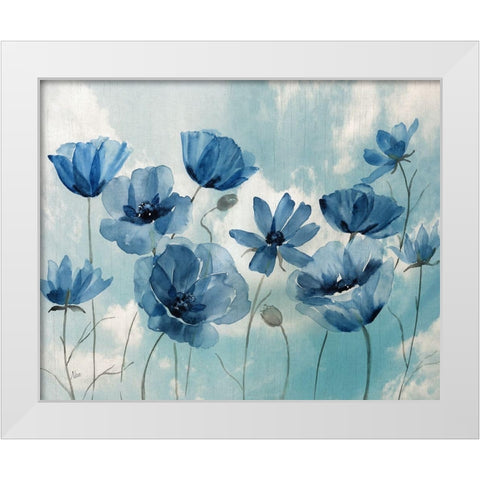 Springing Up Blue White Modern Wood Framed Art Print by Nan