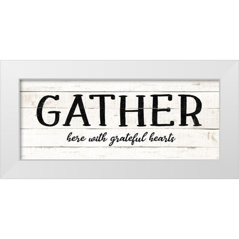Gather White Modern Wood Framed Art Print by CAD Designs