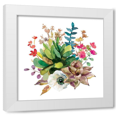 Scrumptious Succulents III White Modern Wood Framed Art Print by Robinson, Carol