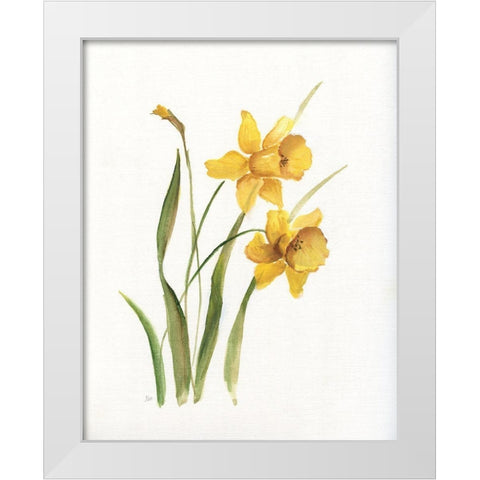 Ochre Botanical I White Modern Wood Framed Art Print by Nan