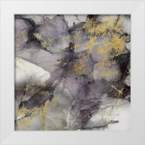 Marbled Aubergine I White Modern Wood Framed Art Print by Robinson, Carol