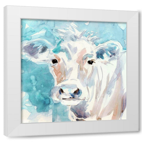 Color Wash Cow White Modern Wood Framed Art Print by Robinson, Carol