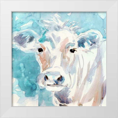 Color Wash Cow White Modern Wood Framed Art Print by Robinson, Carol