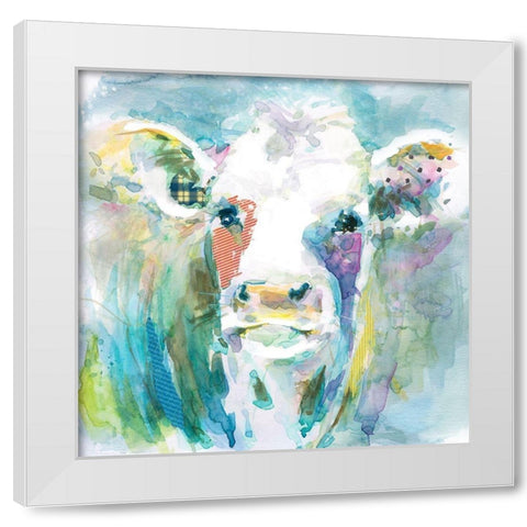 Playful Gracie White Modern Wood Framed Art Print by Robinson, Carol