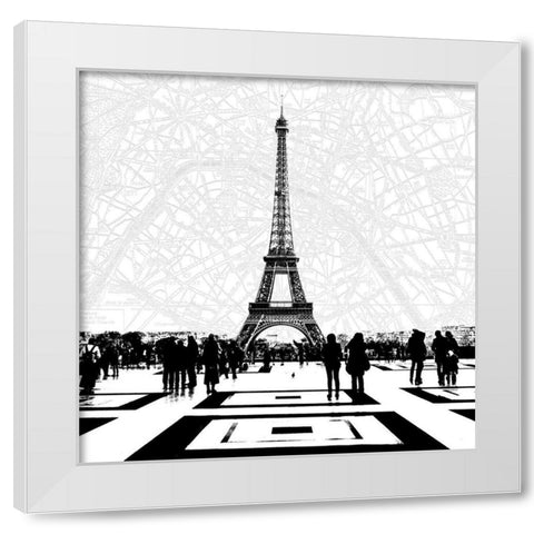 Vue Eiffel White Modern Wood Framed Art Print by Jill, Susan
