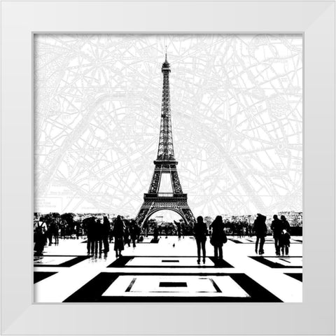 Vue Eiffel White Modern Wood Framed Art Print by Jill, Susan