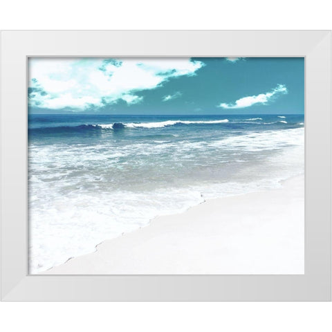 Rolling Wave White Modern Wood Framed Art Print by Nan