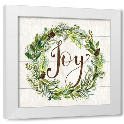 Joy Wreath White Modern Wood Framed Art Print by Nan