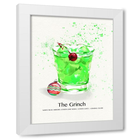 The Grinch Cocktail White Modern Wood Framed Art Print by Jill, Susan