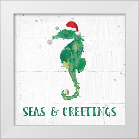 Seas and Greetings White Modern Wood Framed Art Print by Robinson, Carol
