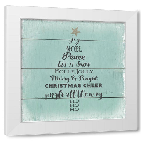 Holly Jolly Christmas Tree White Modern Wood Framed Art Print by Robinson, Carol