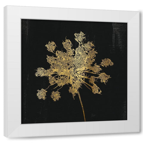 Lacy Gold II White Modern Wood Framed Art Print by Nan