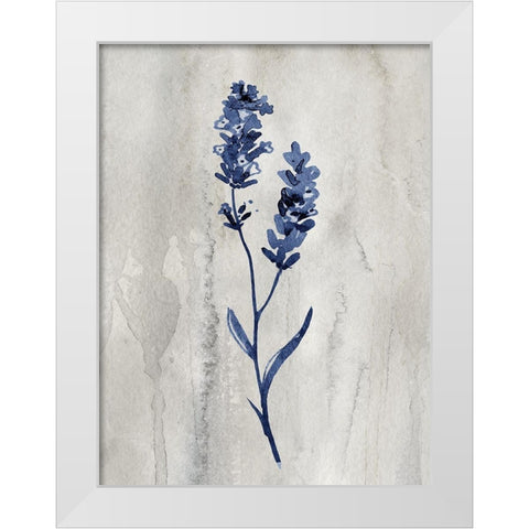Indigo Botanical II White Modern Wood Framed Art Print by Knutsen, Conrad
