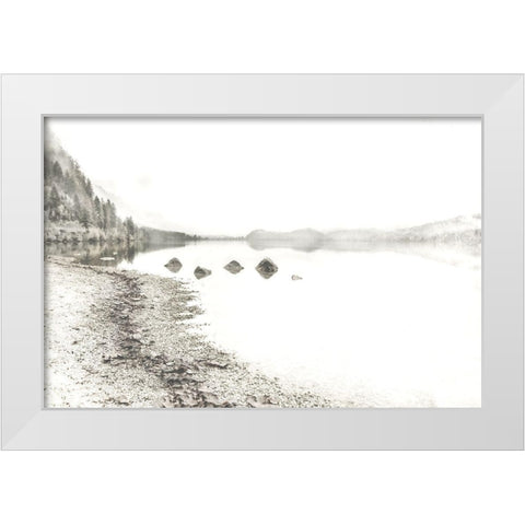 Taupe Lake Walk White Modern Wood Framed Art Print by Weisz, Irene