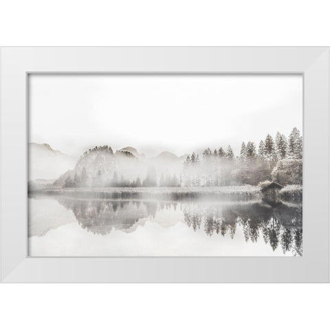 Taupe Morning Mood White Modern Wood Framed Art Print by Weisz, Irene