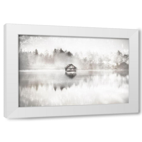 Taupe Serene White Modern Wood Framed Art Print by Weisz, Irene