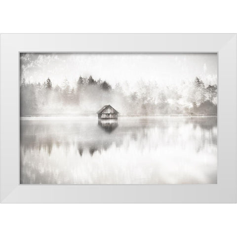 Taupe Serene White Modern Wood Framed Art Print by Weisz, Irene