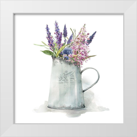 French Lavender White Modern Wood Framed Art Print by Robinson, Carol