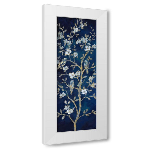 Indigo Spring I White Modern Wood Framed Art Print by Nan