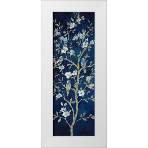 Indigo Spring I White Modern Wood Framed Art Print by Nan