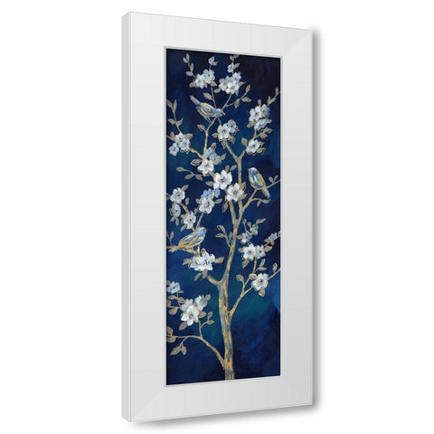 Indigo Spring II White Modern Wood Framed Art Print by Nan