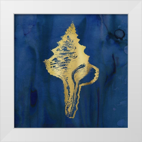 Indigo Sea Treasure I White Modern Wood Framed Art Print by Robinson, Carol