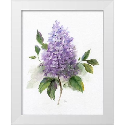 Lilac Romance I White Modern Wood Framed Art Print by Nan