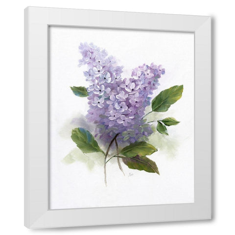 Lilac Romance II White Modern Wood Framed Art Print by Nan